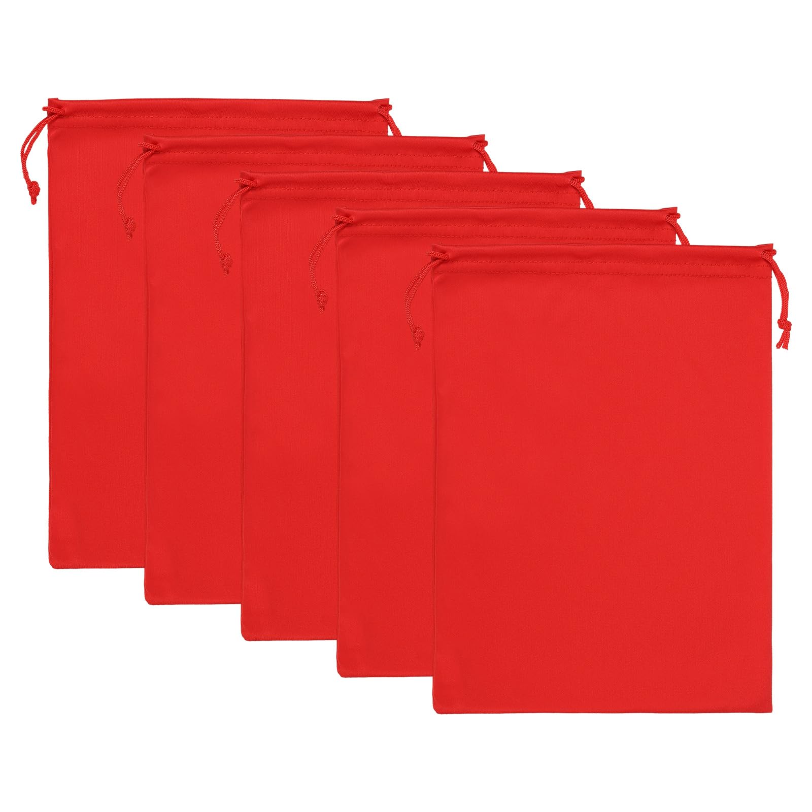 PATIKIL Ski Goggle Bag 5.9 x 9.8 Inch, 5 Pcs Microfiber Snow Goggles Protective Sunglass Bag Pouch Foldable Adjustable Drawstring Bag for Camera Lenses Sunglasses Eyeglasses, Red