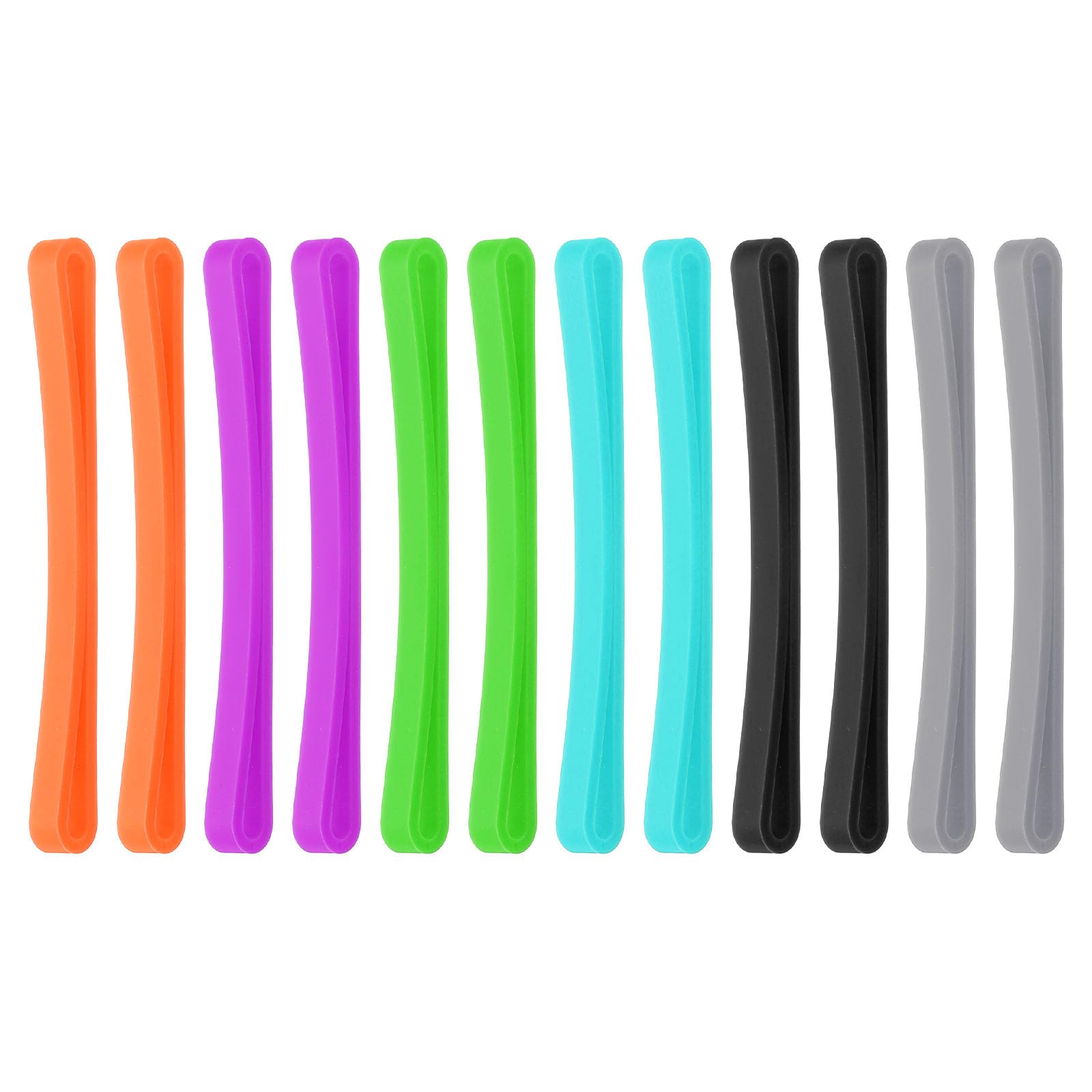 PATIKIL 3" Rubber Bands, 12 Pcs Durable Elastic Stretchy Bands for Books, Notebooks, Art, Traps, Exercise, Cooking, Green/Black/Grey/Purple/Orange/Blue