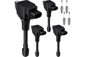GYBENZI 4pcs Ignition Coil & Spark Plug Fit for Nissan Altima Sentra Versa Rogue NV200 Cube 2.5L 1.8L 1.6L 2.0L L4 2007 2008 2009 2010 2011 2012 2013 Coil Pack Replaces# C1696 GN10241 UF549