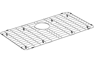 MIYUPTC Metal Sink Grate Protector for Kitchen, Stainless Steel Sink Bottom Grid 27-9/16" X 14-9/16",Large Kitchen Sink Protector with Rear Drain Hole, Kitchen Sink Rack with Strainer for Single Bowl