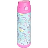 Snug Insulated Kids Water Bottle with Straw & Spout – Double-Wall Stainless Steel, Leakproof, Easy-Flip Lid – For School, Travel, Toddlers & Big Kids - Unicorn, 17oz