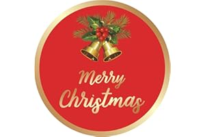 Anwyll Christmas Gift Stickers - 120Pcs 2Inch Merry Christmas Stickers Gold Foil Stamping Envelope Seal Label Sticker Self Adhesive Xmas Gift Sticker Happy Holidays Labels for Card Gifts Present Decor