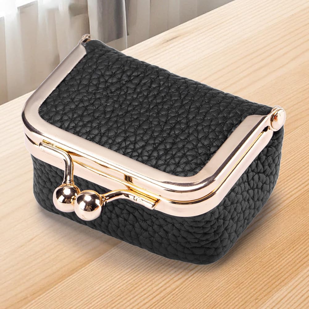 Photo 1 of Genuine Leather Mini Jewelry Box -Vintage Jewelry Box Leather Mini Jewelry Box with Kiss Lock Mini Jewelry Organizer