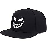 GwainShiang Embroidery Hip Hop Baseball Cap,Flat Brim Streetwear Unisex Adjustable Snapback Hat for Men Women,Street Style