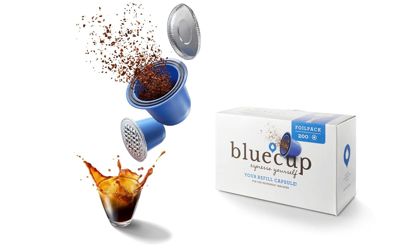 Bluecup Replacement Lids for Reusable Nespresso Pods – Airtight Single-Use Seals for Bluecup Refillable Capsules | 200 Lids