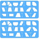 2 Pack Metal Duct Fitting Template Reusable Templates for Drawing Duct Fittings, Drafting Stencils Serve as a Standardized Drawing Guide
