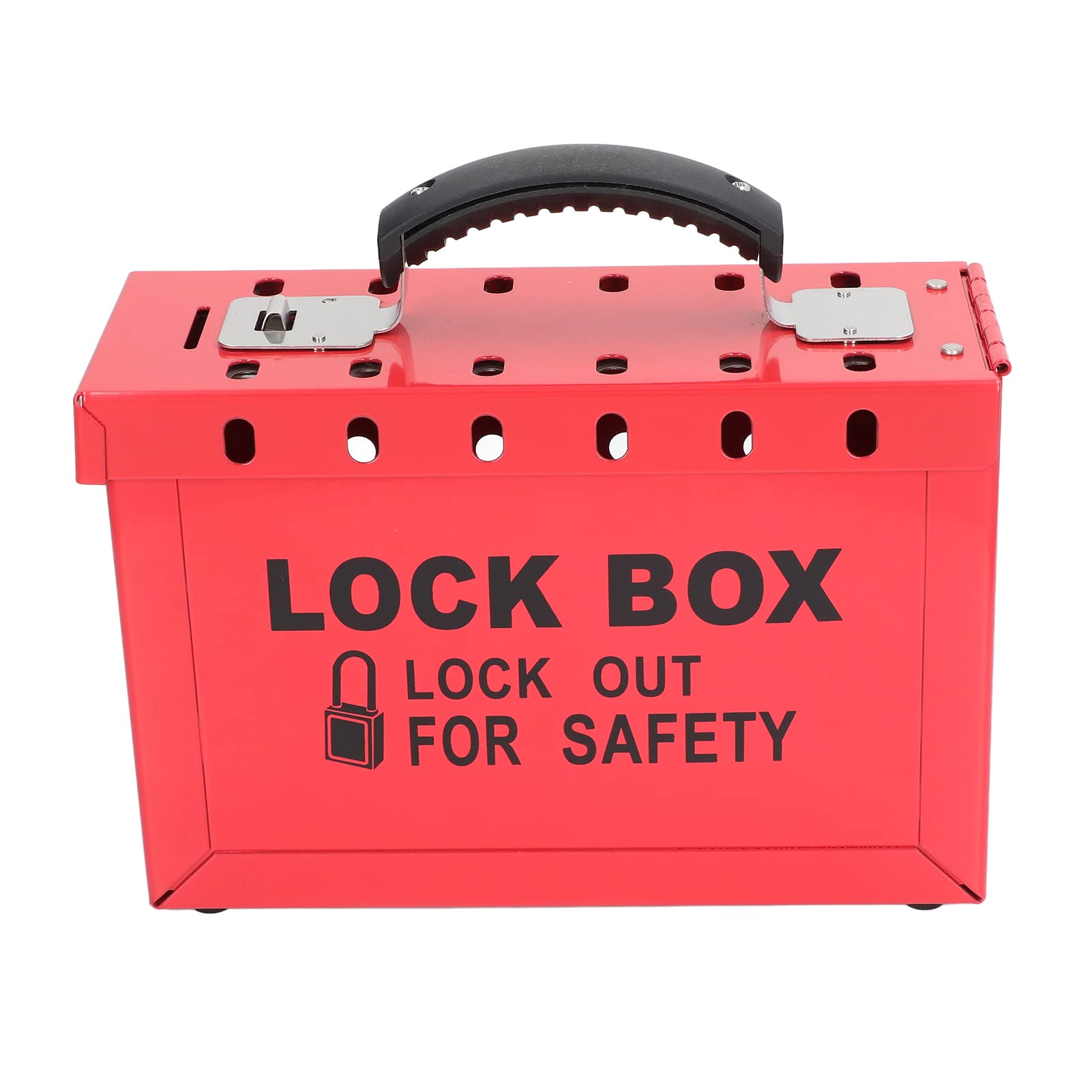 Lockout Lock Box, Large Group Safety Padlock Rack with 12 Slots for Lockout, Tagout Station Storage for Tags, Hasps, 9.3x6.1x3.7in