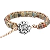 Plumiss Women Boho Handmade Natural Stone Crystal Leather Bead Wrap Bracelets Collection