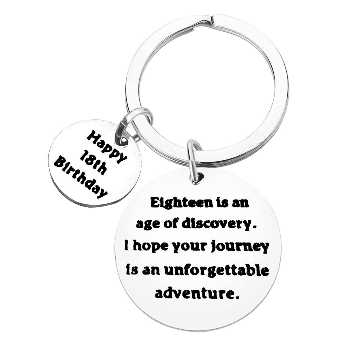 Huwujiu 18th Birthday Gifts for Boys Girls Happy 18th Birthday Keyring 18 Year Old Boy Girl Gifts Eighteenth Birthday Gifts 18th Birthday Gifts for Son Nephew Friends Family