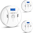 3-Pack Carbon Monoxide Detectors，Smoke Detector，2 in 1 CO & Smoke Alarm，Smoke Combination CO Alarm,Fire CO for Alarm for Home and Kitchen,LED Screen, CO Carbon Monoxide & Smoke Alarm,3-Pack