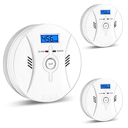 3-Pack Carbon Monoxide Detectors，Smoke