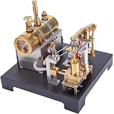 Steam Engine Model with Boiler DIY Kit, SE-01 Full Metal Beam Engine Steam Engine Model Kit that Works with Centrifugal Regulator (84PCS)