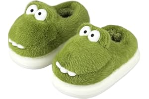 XIXITIAO Girls Boys Cow Slippers for Toddler Kids, Cute Fuzzy Cartoon Animal Slippers, Christmas Fluffy House Bedroom Shoes for Indoor