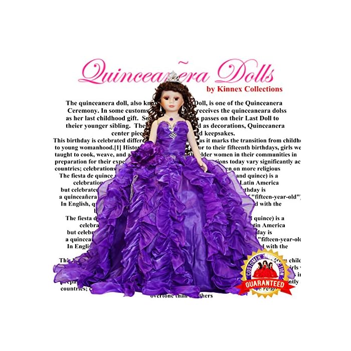 Buy Kinnex Collections by Amanda 24" Porcelain Quince Anos Quinceanera Umbrella Last Doll Muneca