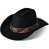 Wide Brim Cowgirl Hat Men Large Wide Brim Cowboy Hats for Women with Buckle Belt Classic Cowboy Outfits
