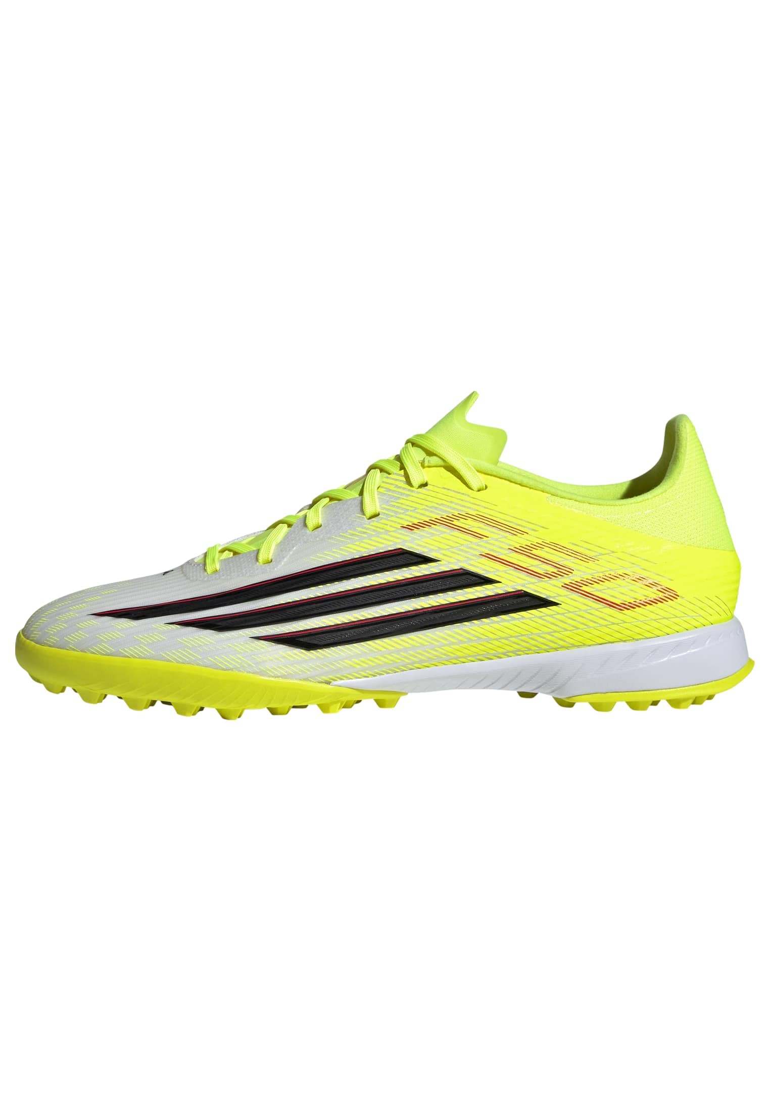 adidas Unisex-Adult F50 League Turf, Team Solar Yellow/Black/Lucid Red, 4