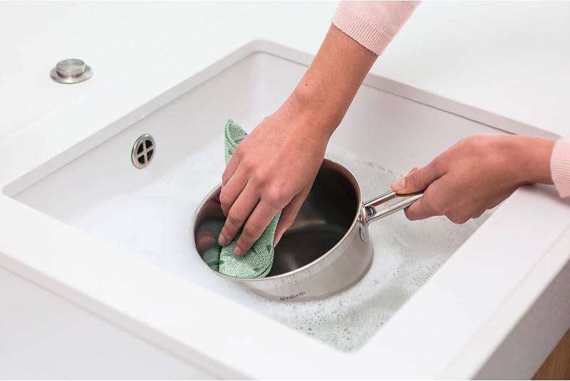 - Sinkside Paños de Microfibra - Apto para Lavadora - Absorben 7 Veces su Propio Peso - para Limpiar Platos & Encimeras - Necesitan Menos Detergente - Juego de 2 - Verde (Jade Verde) — foto 2 de 5
