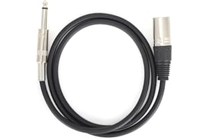 XLR Male to TRS Microphone Cable, Balanced 1/4 inch Audio Cord with Gold Plated Connector, 20 AWG Oxygen Copper Core, for Sta
