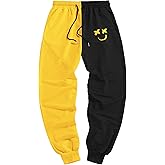 ZAFUL Men's Sweatpants Tapered Gym Running Workout Pants Cartoon Face Print Athletic Drawstring Joggers with Pockets