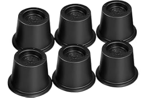 shouwuhho Bed Risers 2 inch, 3 Inch, Heavy Duty Round Furniture Risers Lifts 2" for Table, Desk Leg, Sofa, Couch, Adjustable Bed Frame Risers Supports Up to 6,000 Lbs, Black, 6 Pack