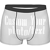 Qxatwvic Personalized Boxers For Men Custom Underwear Add Your Text Photo Customized Husband Valentine'S Birthday Gifts