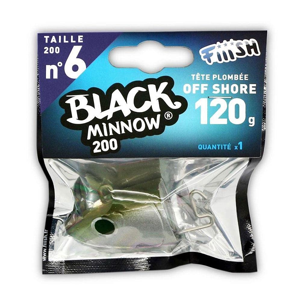 Fiiish Black Minnow Fishing Jig Heads - Kaki/Silver, 120 g