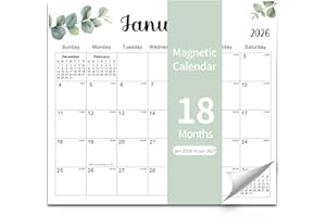 KURAOYAN 2026 Magnetic Fridge Calendar 18 Monthly Magnetic Calendar for Refrigerator 2026 Wall Calendar Planner Runs from January 2026 Until June 2027 Easy Organizing Markers Tearable (Nature)