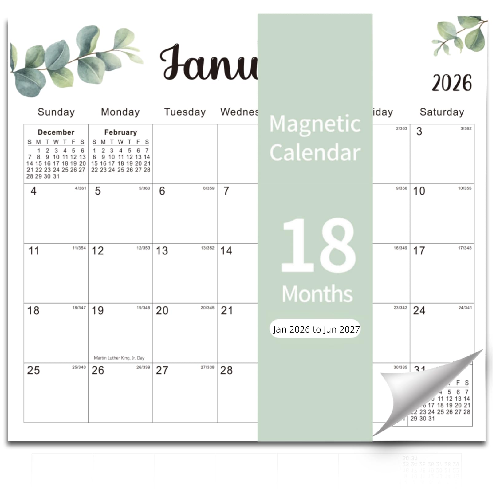 Photo 1 of 2026 Magnetic Fridge Calendar 18 Monthly Magnetic Calendar for Refrigerator 2026 Wall Calendar Planner Runs from January 2026 Until June 2027 Easy Organizing Markers Tearable (Nature)