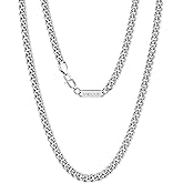 VEXXS Men's Gold Chain,18K Real Gold Plated Cuban Link Chain, Durable No Color Fading 3mm 4mm 6mm Men’s Necklace