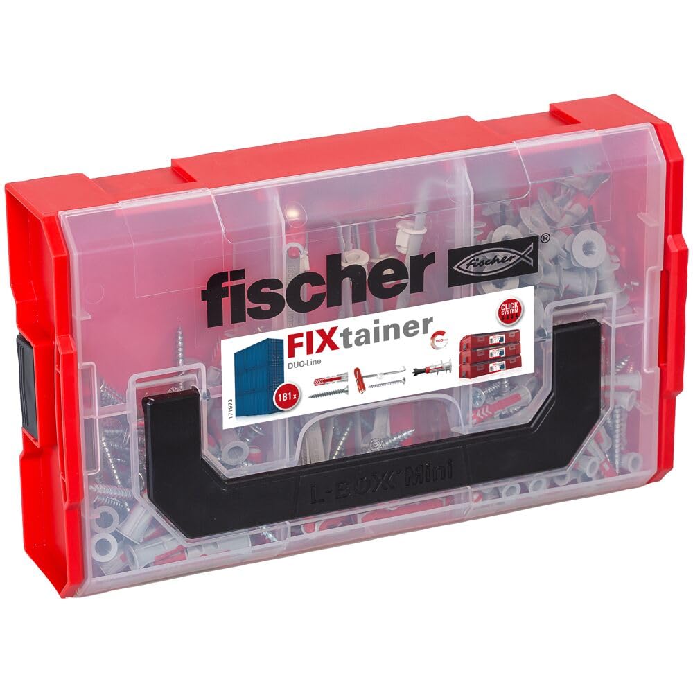 fischer FixTainer DuoLine - Assortment of Plugs and Screws (181 Pieces)