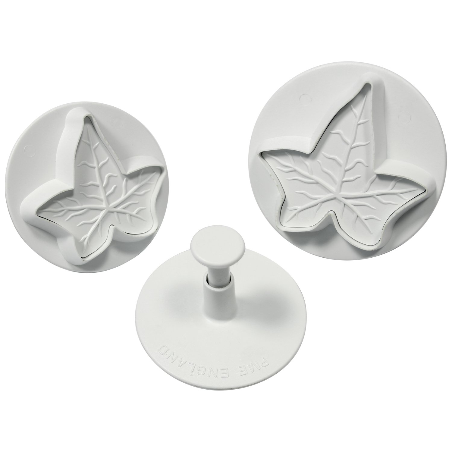 PME ILL670 Ivy Leaf Plunger Cutters, X-Large, 2X-Large and 3X-Large Sizes, Set of 3, White