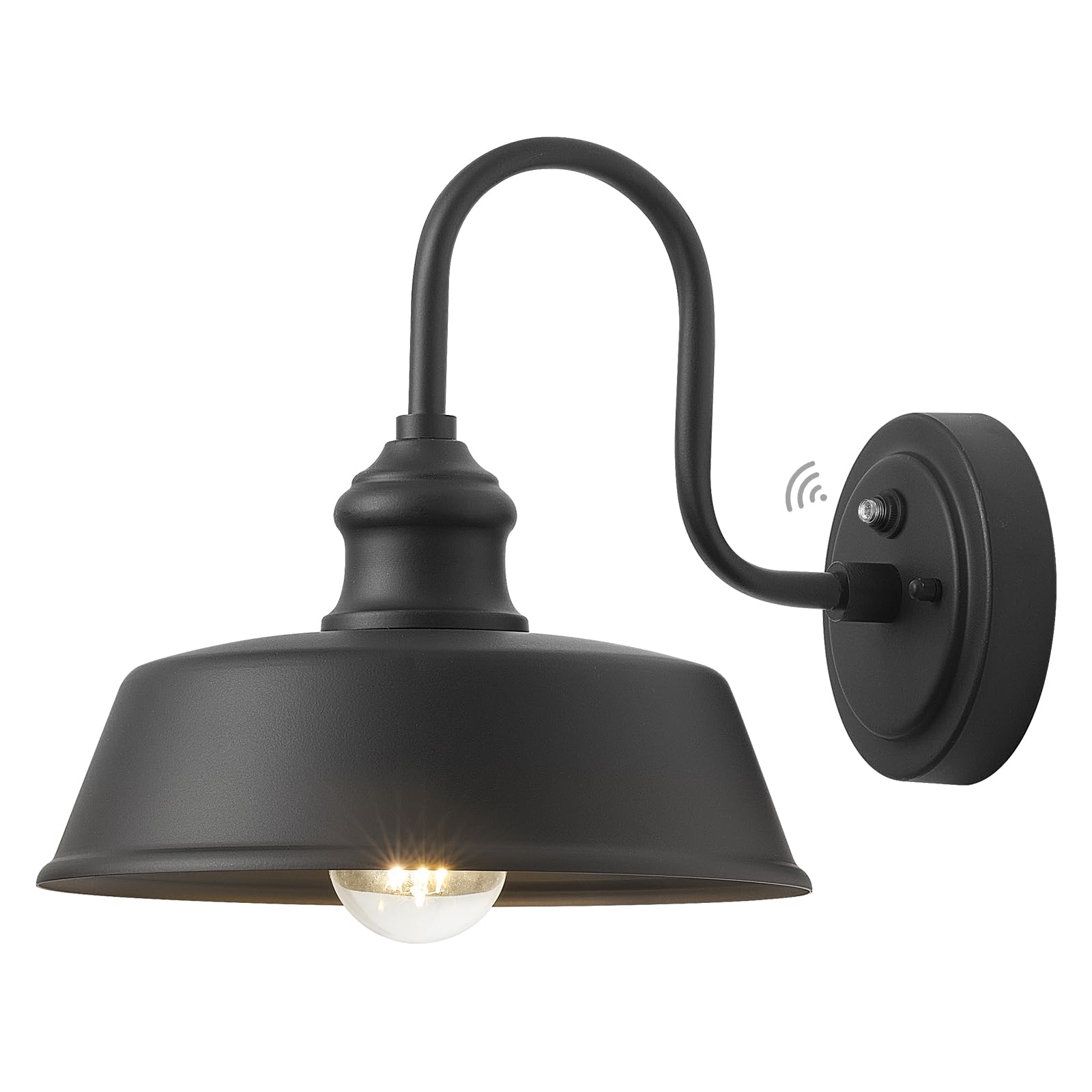 Photo 1 of INNOSPARX 12'' Dusk to Dawn Outdoor Barn Lights Outside Black Gooseneck Light Fixture 1 Pack Farmhouse External Wall Lighting Exterior Barn Porch Light Wall Mount Gooseneck Wall Sconce for Garage Shop