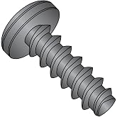 Small Parts 0204LPPBZ Steel Thread Rolling Screw for Plastic, Black Zinc Plated, Pan Head, Phillips Drive, #2-28 Thread Size, 1/4" Length (Pack of 100)
