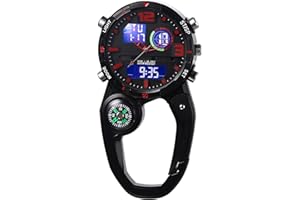 Lancardo Clip on Multi-Function Digital Carabiner Watch Backpack Fob Watch for Men Women with Alarm Clock Date Week for Nurse