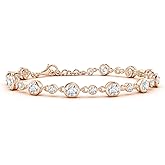 Angara Alternating Size Round Lab Grown Diamond Tennis Bracelet in 14K Solid Gold | Birthday, Engagement, Anniversary, Wedding Jewelry Gift for Women | Length-7 inch