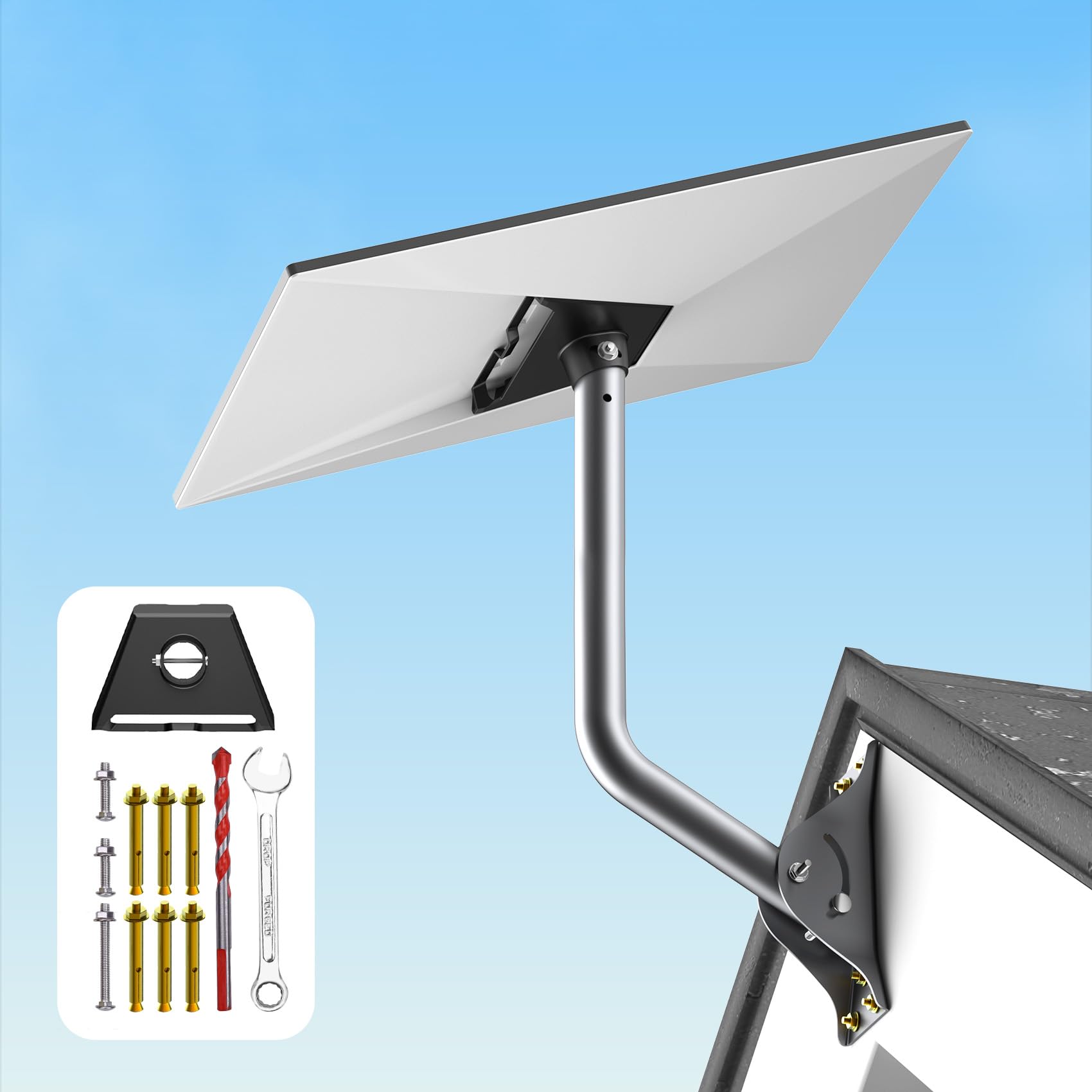 Gitaobac Gen 3 Mount, Roof Mount Compatible with V3 Standard Dish, Long Wall Mount, Mounting Kit, Pole Mount