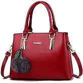 Dreubea Women's Leather Handbag Tote Shoulder Bag Crossbody Purse