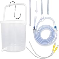 Topquafocus Large Enema Bucket Kit Anti-backflow Enema Kit for Men Women Colon Cleansing Detox Enemas 2 quarts Capacity 5 Tip