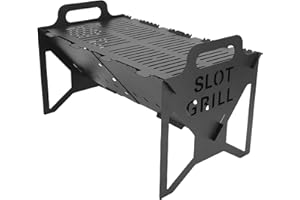 Asixxsix Slot Grill, Collapsible BBQ Grill for Easy Storage, Upgraded Thickened Steel Detachable Portable Charcoal Grill for 
