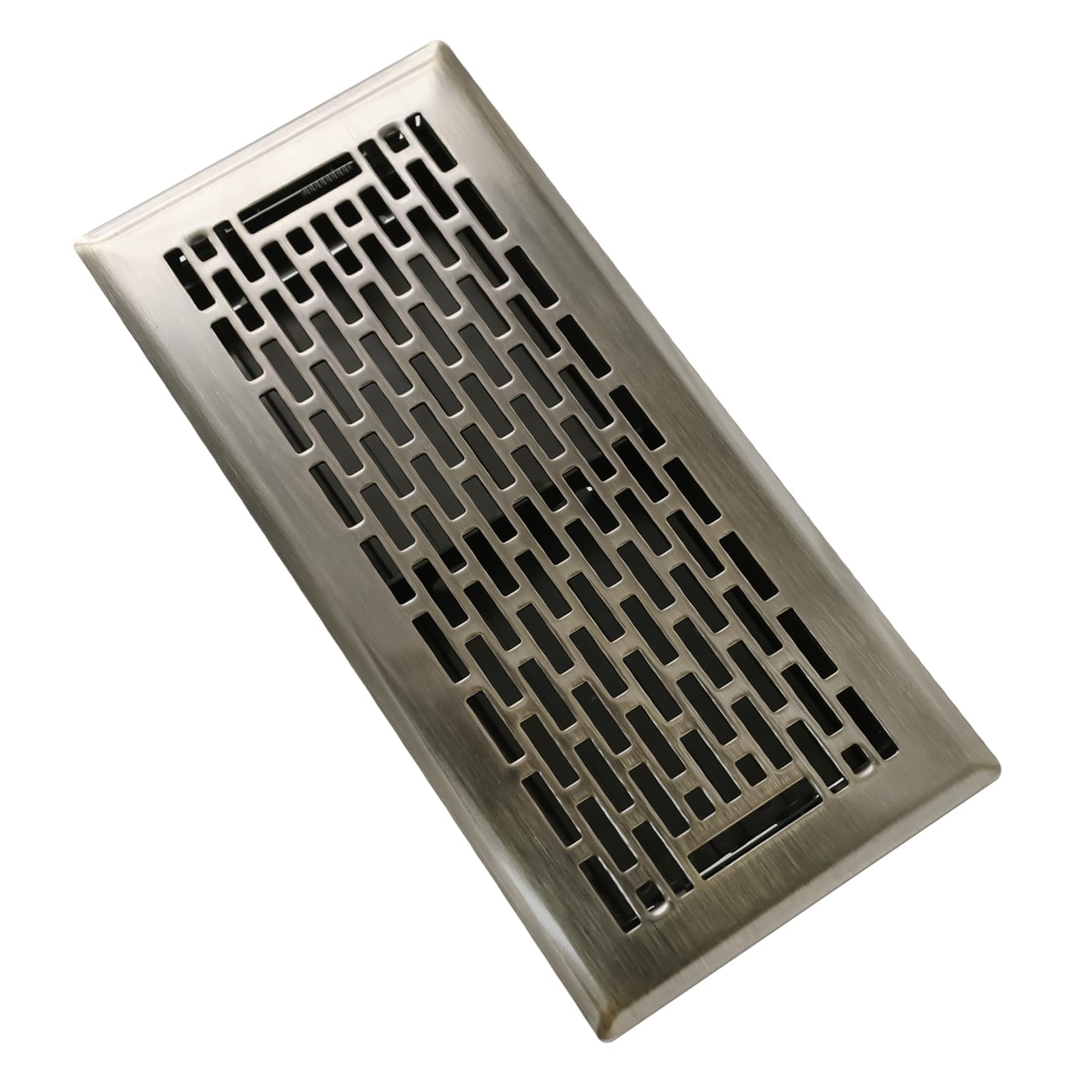Photo 1 of SANYCASA Floor Register 4x10 Inches Heavy Duty Walkable Steel Floor Vents Ease Adjust Air Flow Direction Floor Registers - Boston Design - Antique Brass Air Floor Vent Covers for Home