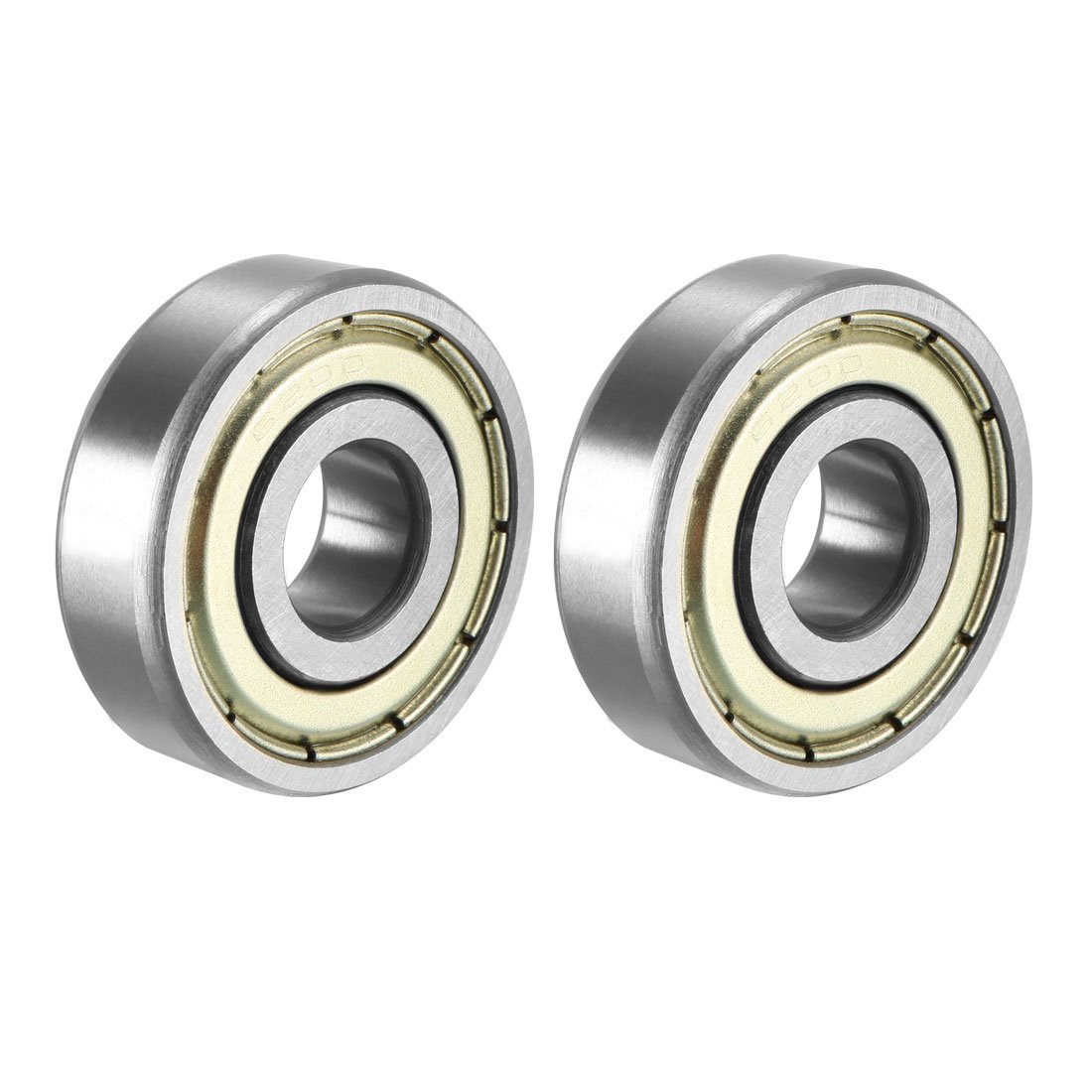 sourcing map 6200ZZ Deep Groove Ball Bearings 10mm ID 30mm OD 9mm Thick Chrome Steel Double Shielded 2pcs