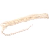 Holy Land Market Tallit Katan Tzitzit Strings - 100% Thin Wool, Off-White, 36 &amp; 48 in, Set of 16, Holy Land Prayer Shawl
