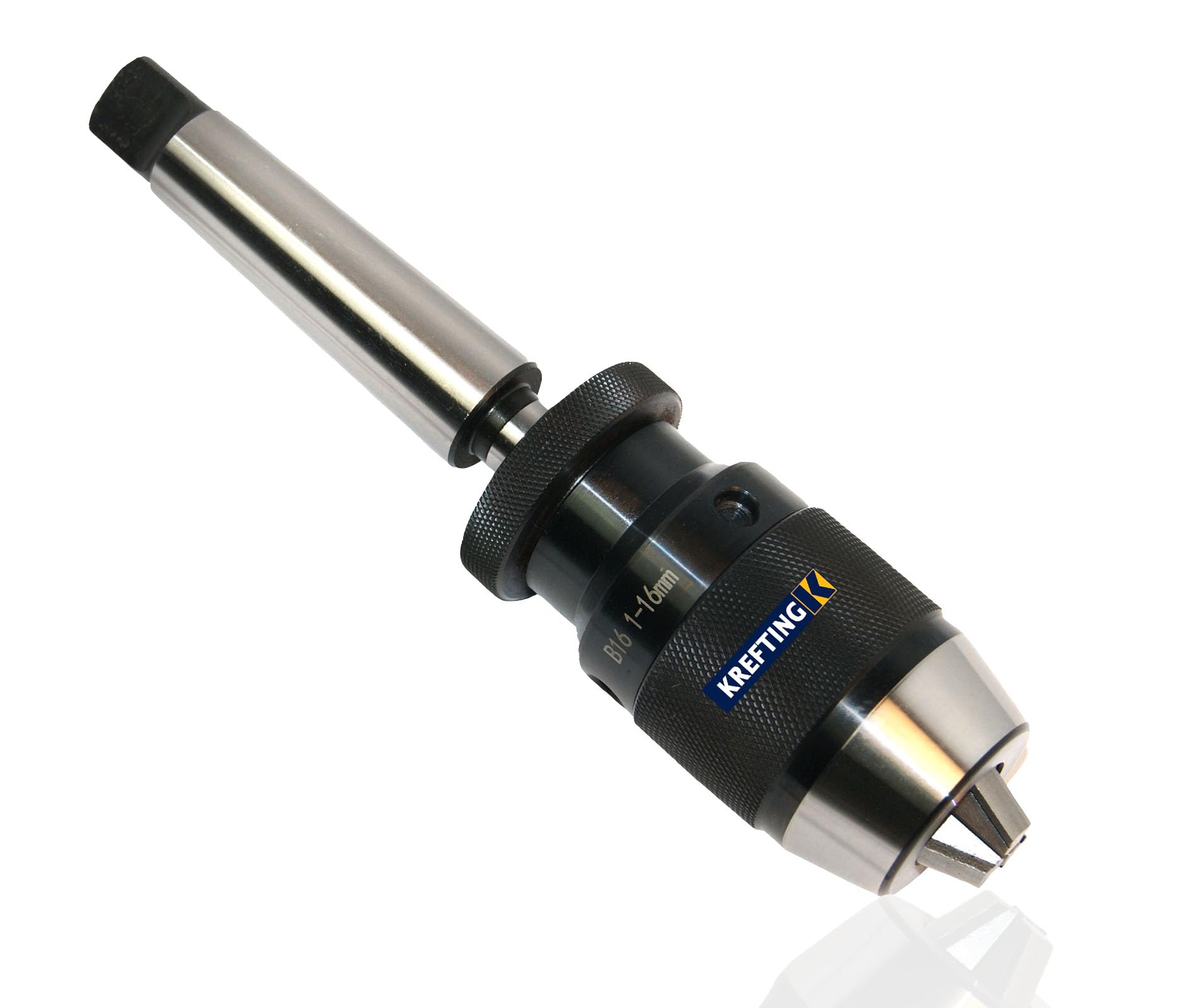 Drill chuck holder, keyless chuck B16 3-16 mm + MK cone mandrel with tang.