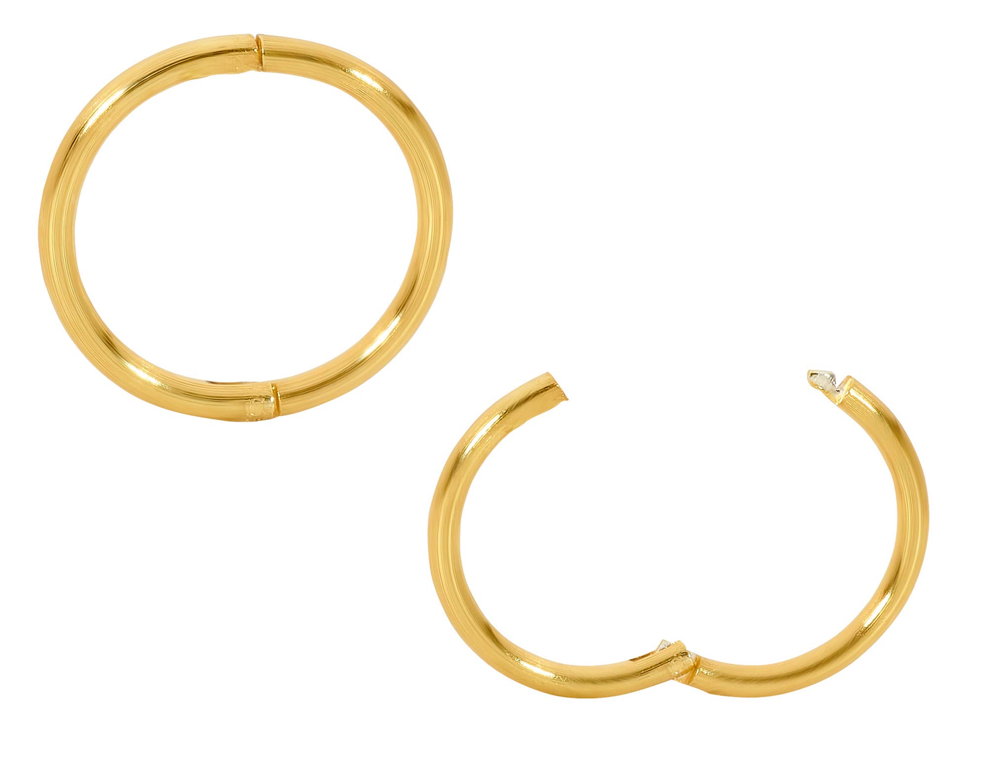 Sterling Silver Hinged Hoop Nose Helix Tragus Septum Segment Ring Sleeper Earrings - Hand Made In Australia - Nickel Free Hypoallergenic (10mm)
