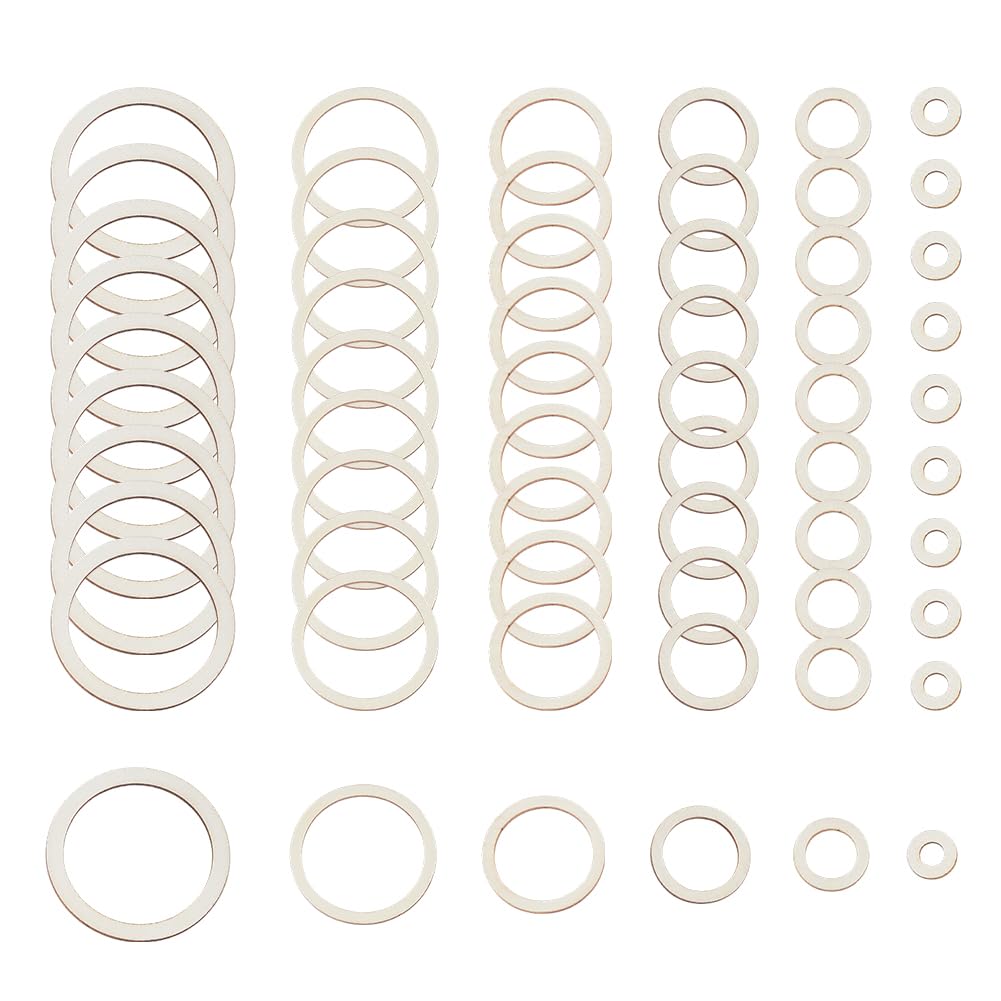 SUPERFINDINGS 60Pcs 6 Sizes Wood Earring Blanks Unfinished Wood Hollow Blank Round Wooden Linking Rings Wood Pieces Frame Wood Crafts Supplies for Jewelry Making