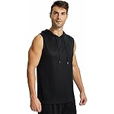 LANBAOSI Mens Workout Tank Tops Sleeveless Hoodie Hooded Vest Men Bodybuilding Muscle Tank Cut Off Shirts Gym Hoodies