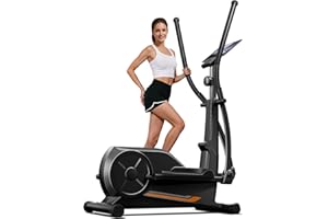 CURSOR FITNESS Elliptical Machine for Home, Elliptical Exercise Machine Elliptical Training Machines with 8 Levels Resistance, Silent Magnetic Elliptical Trainer with 12" Stride and LCD Monitor