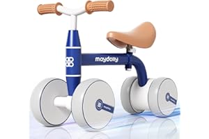 Maydolly Baby Balance Bike for 1 Year Old Boys Girls 10-36 Months Toddler Balance Bike with 4 Wheels, Adjustable Handlebar & Seat First Bike One Year Old Birthday Gift