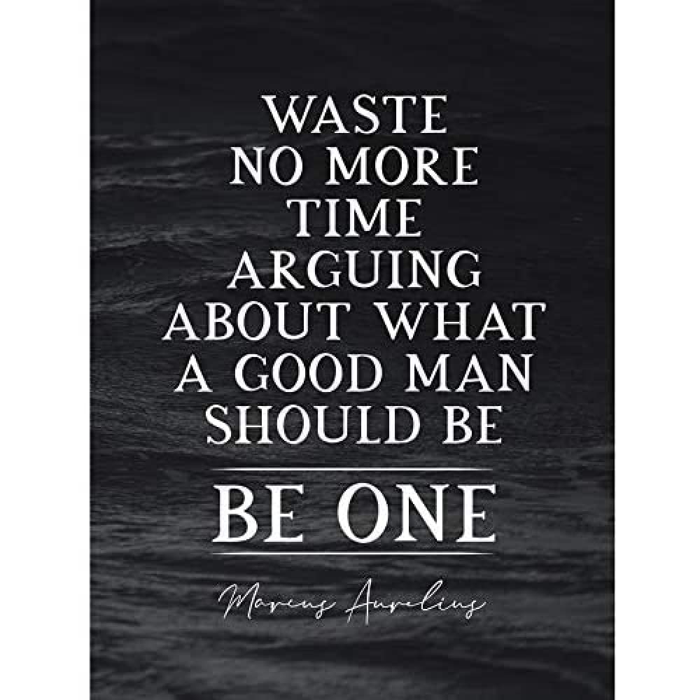 Artery8 Slate Quote Marcus Aurelius Good Man Be One Art Print Canvas Premium Wall Decor Poster Mural