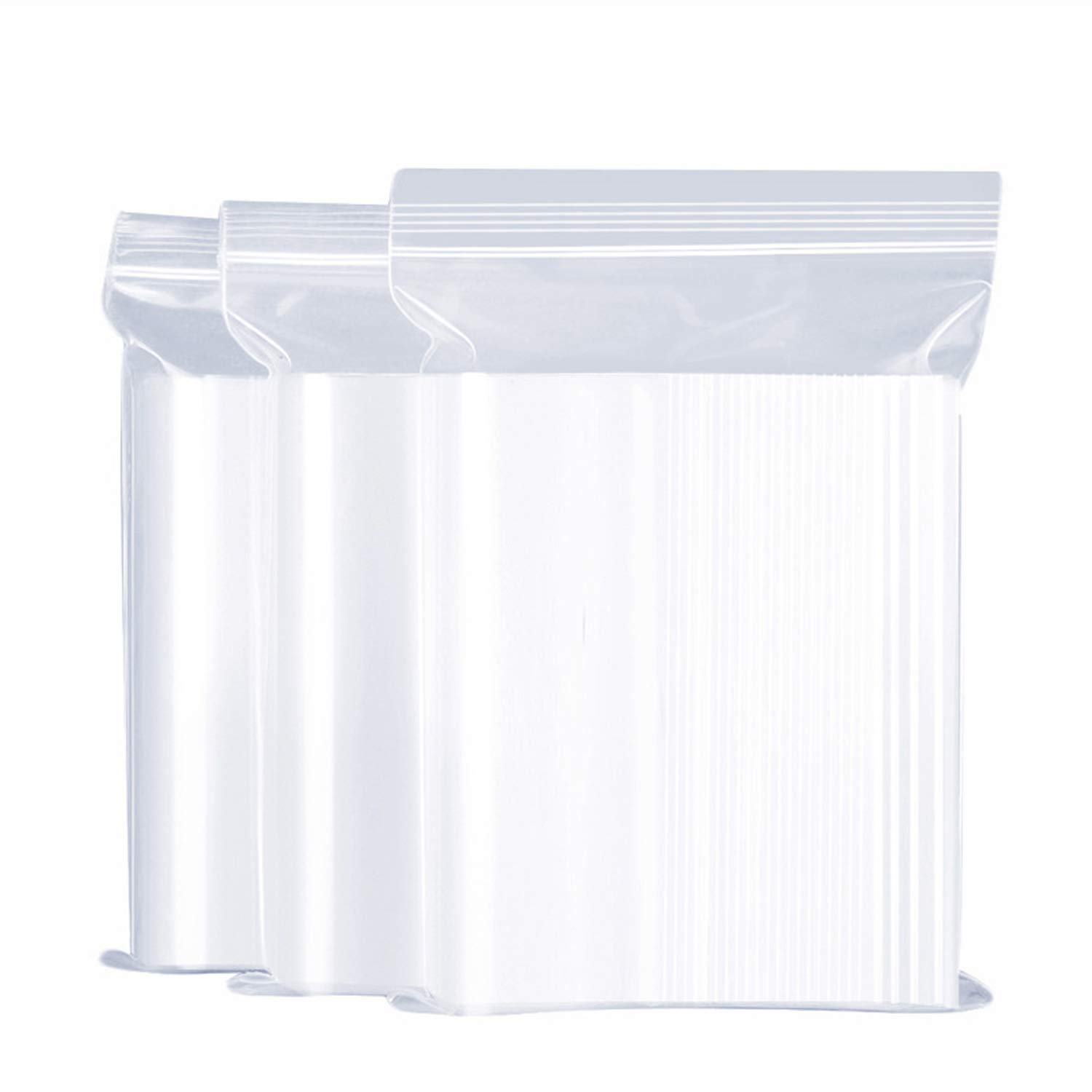 200 µm resealable transparent plastic bags, sealed bag, storage bag, pack of 200, thickening durable meet family grocery shops (8 x 12 cm/3.14 x 4.72 inches).